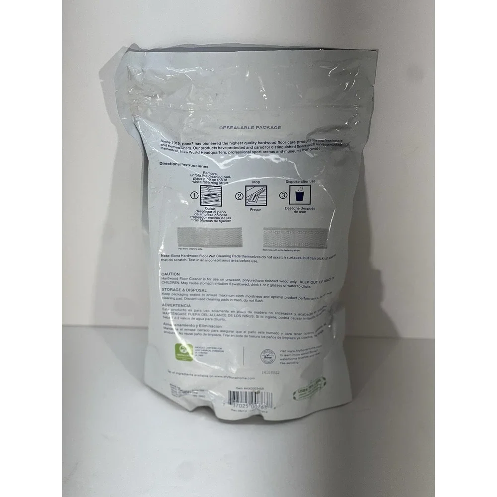 Bona Hardwood Floor Wet Cleaning pads infused in‎ wet disposable pads 10 New